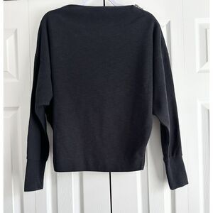 We The Free Sweater Size S Navy Boatneck Zip Shoulder Pullover